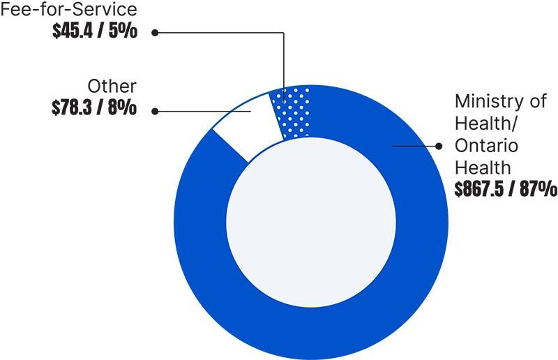 This is a chart of the Hospital Patient Care Revenue
