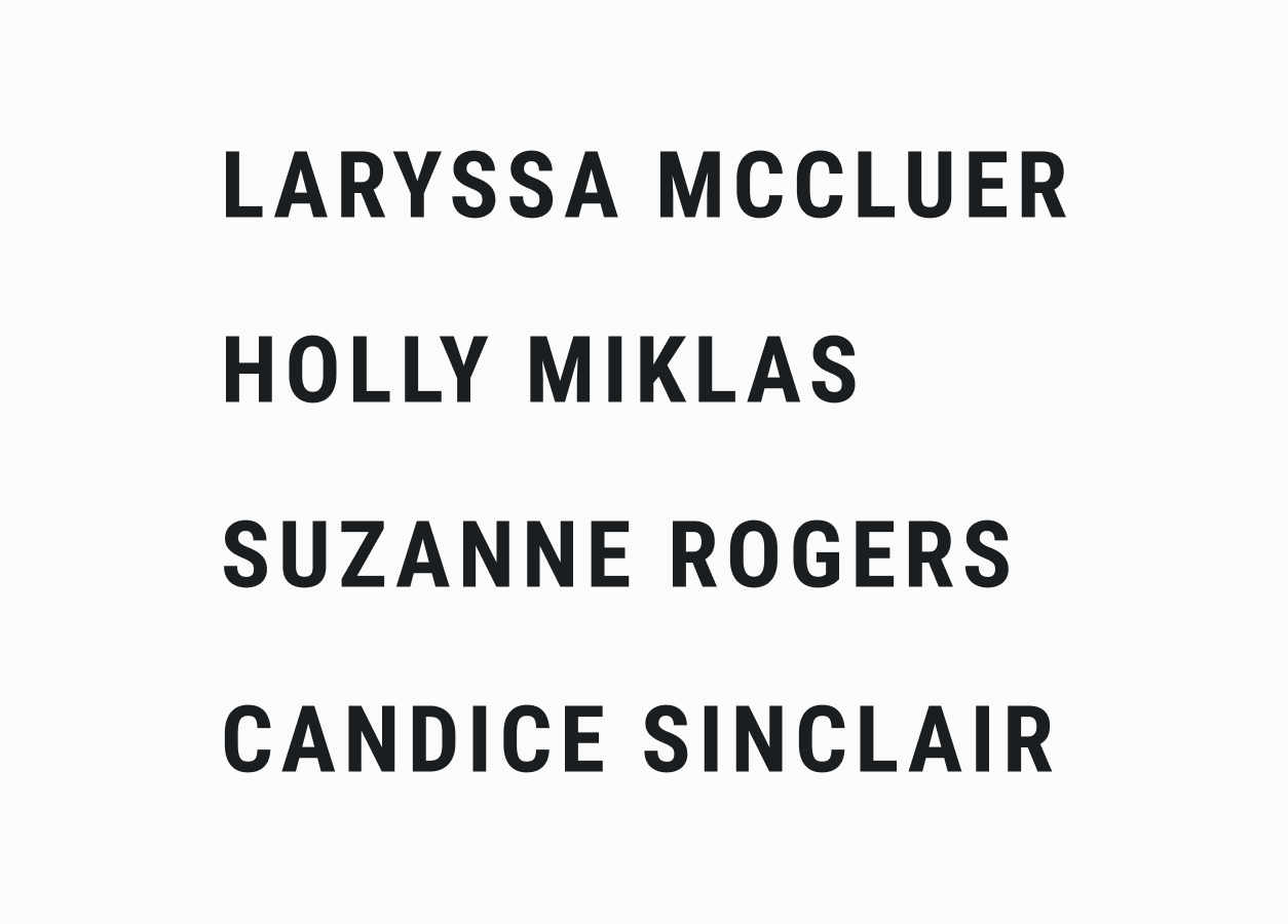 Laryssa McCluer, Holly, Miklas, Suzanne Rogers, Candice Sinclair