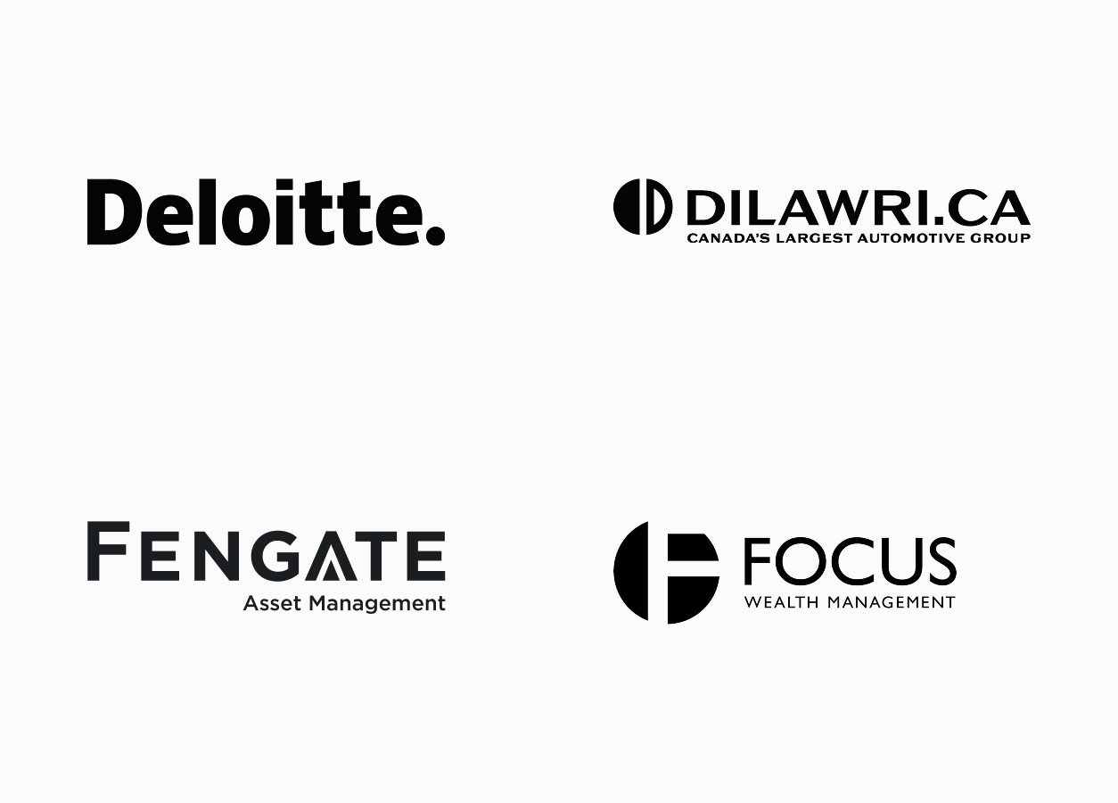 Deloitte, Dilawri Canada's Largest Automotive Group, Fengate Asset Management, Focus Wealth Management.