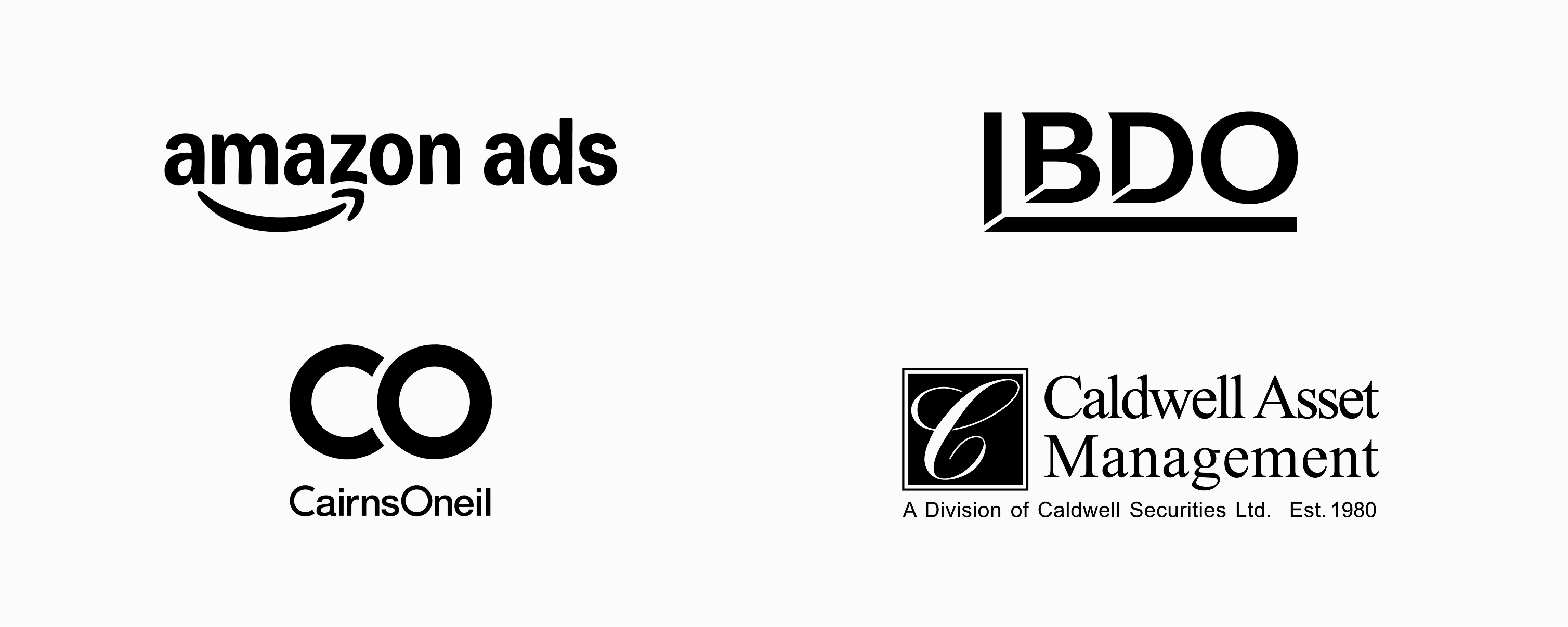Amazon Ads, BDO, CairnsOneil, Caldwell Asset Management.