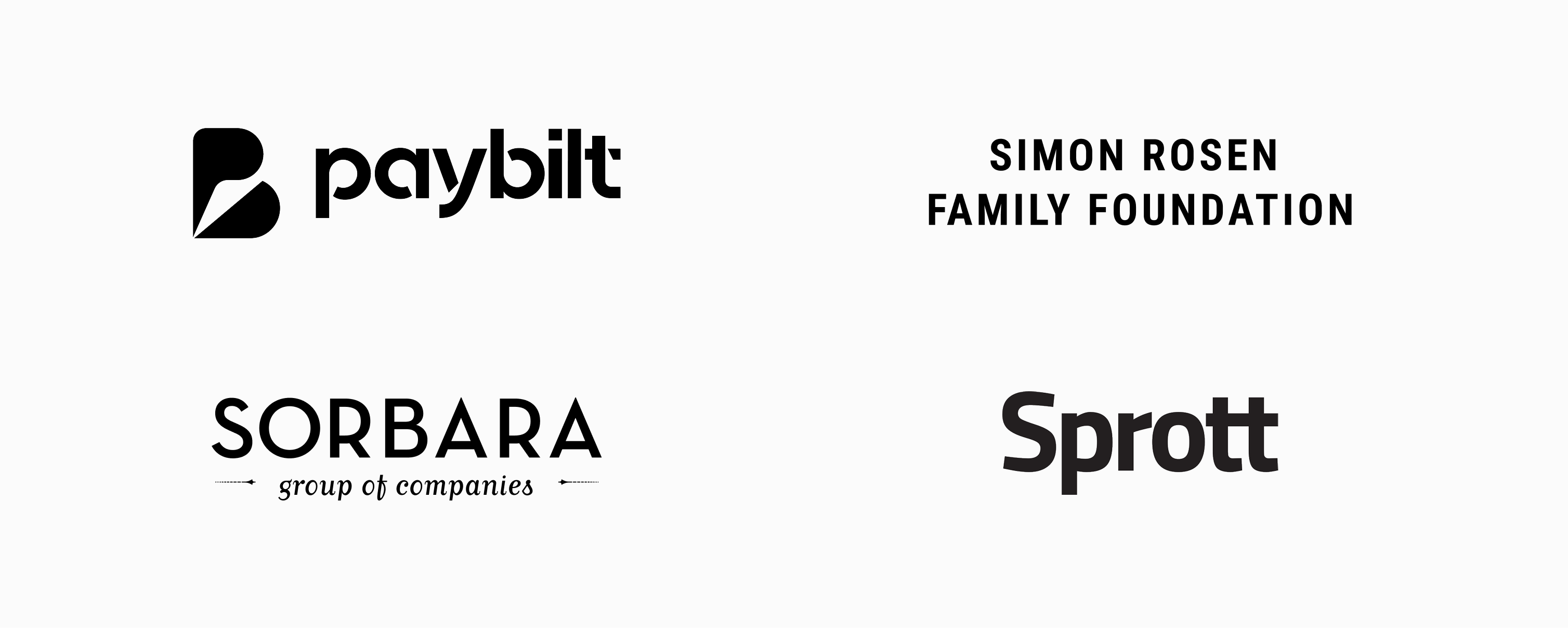 Paybilt, Simon Rosen Family Foundation, Sorbara Group of Companies, Sprott.