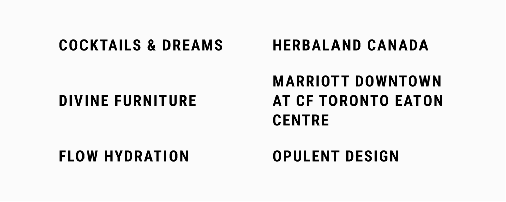 Cocktails & Dreams, Divine Furniture, Flow Hydration, Herbaland Canada, Marriott Downtown at CF Toronto Eaton Centre, Opulent Design.